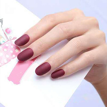 Dropshipping 24Pcs Women False Nails Tips DIY Solid Color Matte Frosted Round False Nails SMJ 2024 - buy cheap