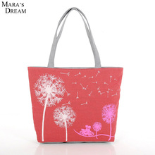 Mara's Dream 2021 New Fashion Dandelion Canvas Bag Printed Flowers Zipper Women Handbag Shoulder Bags Women Messenger Bags 2024 - buy cheap