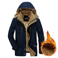 Мужская зимняя куртка с капюшоном, Толстая теплая парка в стиле милитари-карго, теплое флисовое пальто размера плюс, для зимы, 2019 2024 - купить недорого