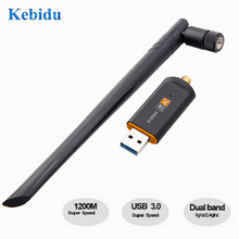 KEBIDU 1200 Мбит/с беспроводной Wi-Fi USB адаптер двухдиапазонный 2,4/5 ГГц с антенной 802.11AC сетевая карта высокоскоростной USB3.0 приемник 2024 - купить недорого