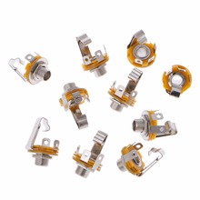 10 Pcs 1/4 Inch 6.35mm Stereo Socket Jack Female Connector Panel Mount Solder Female Connectors 2024 - buy cheap