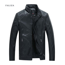 Faliza jaqueta masculina couro pu de inverno, jaqueta masculina couro de lã grossa quente casual de marca clothingjk130 2024 - compre barato