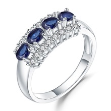 Женское кольцо GEM'S BALLET, из серебра 925 пробы с натуральным синим сапфиром, 0,92ct 2022 - купить недорого