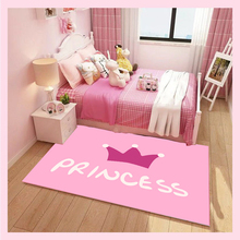 Alfombras de princesa rosa para sala de estar, dormitorio, área de juego de unicornio para habitación de niños, alfombra suave de escalada, juego para gatear en casa para bebé 2024 - compra barato