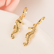 gold  jewelry PNG  hippocampus  pendant Earrings Women Party african wedding bridal Jewelry girls DIY charm girl kids gift 2024 - buy cheap