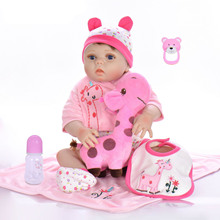 22 "Кукла NPK для новорожденных, реалистичные куклы новорожденных, силиконовые виниловые куклы для всего тела, рождественский подарок для девочек, Реалистичная детская игрушка 2024 - купить недорого