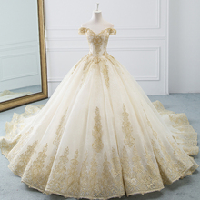 Newest Abito da Sposa Boat Neck Bride Dress Beading Appliques Gorgeous Ball Gown Wedding Dresses Vestido Noiva Princesa 2024 - buy cheap