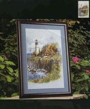 Amishop Gold Collection Beautiful Lovely Counted Cross Stitch Kit Cliffside Lighthouse Cliff Light House Harbour Haven Bucilla 2024 - buy cheap