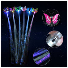 1PC Glow Blinking Hair Clip Flash Headwear Optical Fiber Wire Hairpin LED Braid Show Party Toys Kids Colorful Luminous Braid 2024 - buy cheap