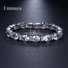 Emmaya Brand Luxury Simple AAA Cubic White Zircon Multicolor Geometric Bracelets For Woman Popular Wedding Party Birthday Gift 2024 - buy cheap