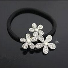 Lovely Cute Fashion Silver & Golden Snowflake Flower Hair Rope Elastic Hair Bands Hair Accessory  JWD27 2024 - buy cheap