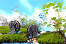 2pcs/lot Mini Vintage Waterwheel Miniature Fairy Garden Home Decoration Houses Craft Micro Landscaping Decor DIY Gift KS 033 2024 - buy cheap