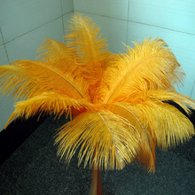 Envío Gratis Plumas de avestruz naranja, 20 Uds. Pluma de gran calidad, accesorios de boda, 45-50cm, 18-20 pulgadas 2024 - compra barato