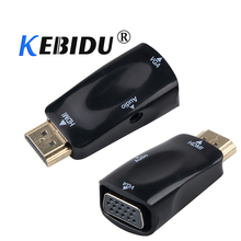 Kebidu-Cable convertidor compatible con HDMI, adaptador VGA macho a hembra con Cable de Audio, soporte HD 1080P para PC y portátil 2024 - compra barato