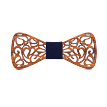 Новые цветочные деревянные бабочки-галстуки для мужчин бабочка полые бабочки Свадебная деревянная Бабочка рубашка krawatte галстук-бабочка тонкий галстук 2024 - купить недорого