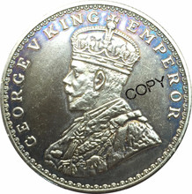 East India 1935 One 1 Rupee George V King Emperor Brass Plated Silver Copy Coin Commemorative COINS 2024 - buy cheap