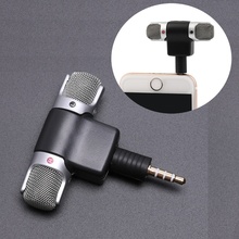 Mini microfone estéreo com entrada 3.5mm, microfone com 4 pinos para gravação em estúdio celular, entrevista para smartphone 2024 - compre barato