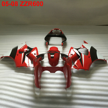 Moldagem por injeção de plástico kit carenagem para kawasaki ninja zzr600 05 06 07 08 vermelho branco preto carenagens conjunto zzr600 2005-2008 tw06 2024 - compre barato
