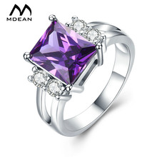 MDEAN White Gold Color Purple Jewelry AAA Zircon Wedding Rings for Women Engagement Bague Bijoux Size 6 7 8 9 10  MSR202 2024 - buy cheap