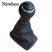 Newbee 12mm Car Styling 5 Speed Gear Shift Knob Leather Boot Cover Collar For Volkswagen VW Golf MK4 IV/ GTI / Jetta Bora / R32 2024 - buy cheap