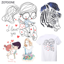 ZOTOONE Stripes Iron on Transfer Patches on Clothing Diy Dog Anime Patch Heat Transfer for Clothes for T-shirts Girls Sticker I 2024 - buy cheap