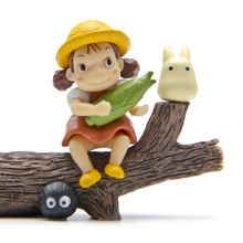 Girl Hold Corn Totoro Set Miniature Fairy Garden Home Houses Decoration Mini Craft Micro Landscaping Decor DIY Accessories 2024 - buy cheap