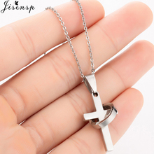Jisensp Punk Cross Long Chain Necklaces for Women Men 2019 Fashion Christian Stainless Steel Link Chain Necklace Jewelry 2024 - buy cheap