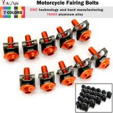 Accesorios universales CNC para motocicleta, tornillos de carenado de trabajo de cuerpo, naranja, 6mm, 10 Uds., para 390, 200, 125, 990 2024 - compra barato