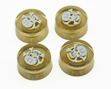4x LP Guitar Control Knobs Gold w/ White Skull Speed Dial Knobs Fits LP 2024 - buy cheap