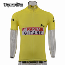 Camisa vintage amarela masculina, camiseta de ciclismo de secagem rápida para homens, roupas para bicicleta, roupa de ciclismo respirável confortável 2024 - compre barato