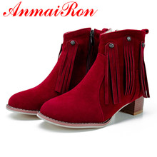 ANMAIRON Women Shoes Suede Ankle Boots Women High Heel Poninted Toe Boots Shoes Woman Big Size 34-43 Platform Shoes Boots 2024 - buy cheap