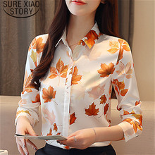 Blusas Mujer De Moda 2021 Womens Tops Blouses Button Floral Turn-down Collar Chiffon Blouse Women Long Sleeve Shirts 2051 50 2024 - buy cheap