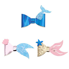 3PCS Princess Glitter Bowknot Hairpins Set Cute Girl Hair Bows Accessories Kids Hairpins Mermaid Clips Headdress Barrette Gift 2024 - buy cheap