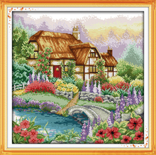 Cabin With the Fragrance of Flowers Cross-Stitching 11CT Printed 14CT Handmade Set Cross-stitch Kits Embroidery Needlework 2024 - buy cheap