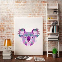 HAOCHU-Cuadro de Koala de dibujos animados para decoración del hogar, póster de pared Simple, nórdico, geométrico, para sala de estar 2024 - compra barato