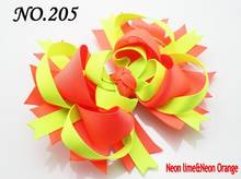 free shipping 20pcs 4.5' neon hair bows neon funky hair bows  hair bows clips accessories 2024 - buy cheap