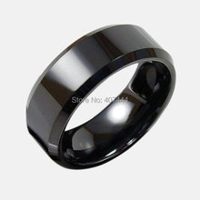 Free Shipping USA UK Canada Russia Brazil Hot Sales 8MM Polish Black Bevel Comfort Fit Men's New Fashion Tungsten Wedding Rings 2024 - buy cheap
