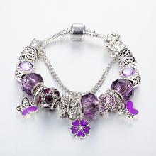 Annapaer pulseira com pingentes de borboleta, feminina, fina, contas de cristal de murano, joias femininas b16064 2024 - compre barato