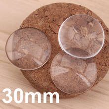 100x 30mm Round Flat Back clear Crystal glass Cabochon Top quality clear cabochons for jewelry making 2024 - buy cheap