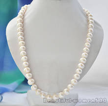 Z6988 12mm ROUND WHITE Freshwater cultured PEARL NECKLACE 24inch 2024 - buy cheap