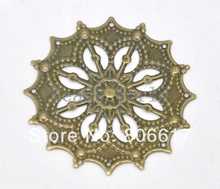 Mejor calidad 50 tono bronce envolturas de flores de filigrana conector adornos hallazgos 35mm (W03471 X 1) 2024 - compra barato
