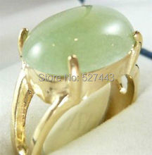 Wholesale FREE SHIPP >bBeautiful gold plate light green stone ring size 7 8 9 # 2024 - buy cheap