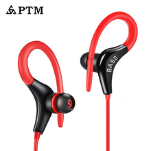 PTM Bass Sound Earphone Ear Hook Sports Headphones with mic for xiaomi iPhone Samsung Headset fone de ouvido auriculares MP3 MP4 2024 - buy cheap