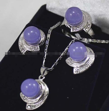 dfrnm Free shipping New style Natural noble jewelry>>>>Lavender Alexandrite Earrings & Ring & Necklace Pendant Set 2024 - buy cheap