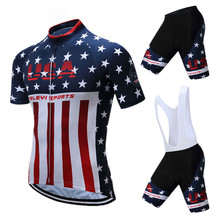 Teleyi Pro Team USA Cycling Clothing Men Summer Short Sleeve Cycling Jersey Set MTB Road Bike Jersey Kit Anti-UV Bicycle Wear 2024 - buy cheap