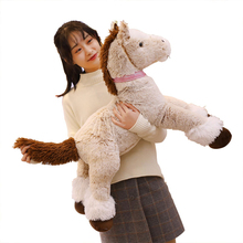 Nueva llegada 90/120cm gran lindo gran caballo marrón de peluche suave juguetes de peluche muñeca animal para simulación para niños regalo de cumpleaños 2024 - compra barato