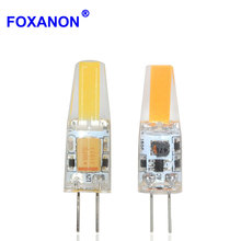 Светодиодная COB-лампа Foxanon G4, 3 Вт, 6 Вт, 12 В постоянного/переменного тока, сверхъяркая приглушаемая сменная галогенная лампа G4 для светильник стры 2024 - купить недорого