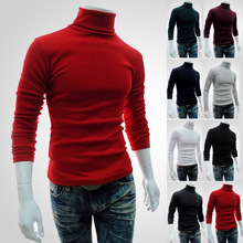 Мужской свитер с высоким воротником, пуловер, свитер, Базовая рубашка с длинным рукавом, осень и зима, мужские дикие модели 2024 - купить недорого