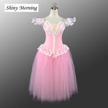 peasant ballet costume pink giselle ballet tutu,professional ballet long tutu,Napoli ballet dress,ballerina romantic tutu 2024 - buy cheap