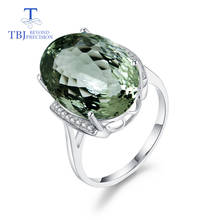 TBJ, кольцо с натуральным драгоценным камнем, большой зеленый аметист, овал 13*18 мм, кольцо с птичьим гнездом, 925 пробы, серебро, ювелирные украшения для девочек, лучший подарок 2024 - купить недорого